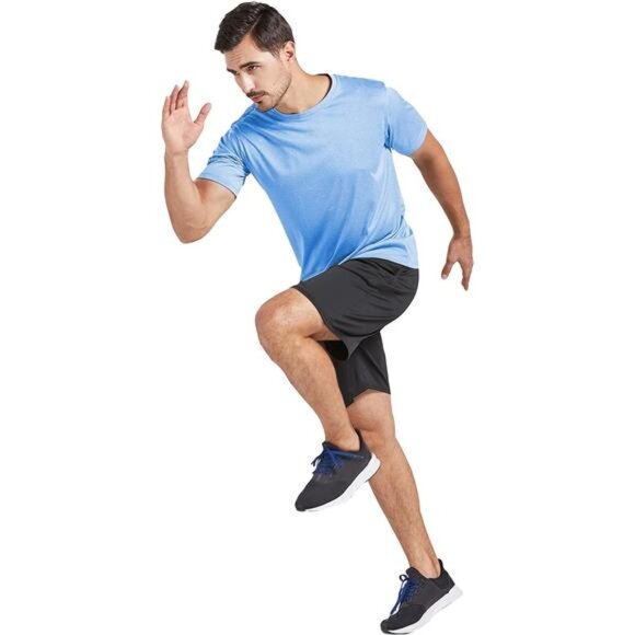 5 Pack Men's Dry Fit T Shirts Athletic Running Gym Workout Short Sleeve Tee - Picture 5 of 6